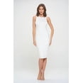 thumbnail image 3 of Women's Sleeveless Midi Cocktail Bodycon Dress, Round Neck, Formal, Wedding, Party(Off White X-Large Size), 3 of 6