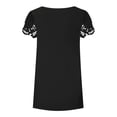thumbnail image 4 of Women's Summer Lace Short Sleeve V Neck Tops Shirt Loose Casual Tee Blouse Trendy Print Basic Tunic Tops for Women, 4 of 4