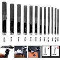 thumbnail image 1 of Juego de 10 punzones de cuero 0,5mm - 5mm herramientas de cuero para correas de reloj de cuero, cinturones, lona, papel, plástico 12 piezas. Feliz Sencillez, 1 of 4