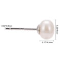 thumbnail image 3 of Anti-Tarnish Pearl Ball Stud Earrings with Rhodium Plated Sterling Silver Pin with 925 Stamp Platinum Creamy White 6mm, 3 of 7