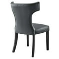 thumbnail image 4 of Side Dining Chair, Rivet Nailhead, Grey Gray, Vegan Leather, Kitchen Cafe Bistro Hospitality Restaurant, Modern Contemporary HB32909, 4 of 8