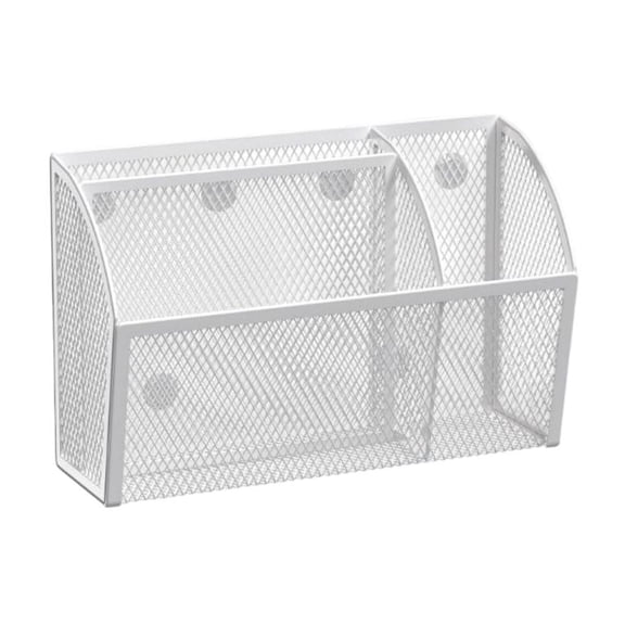 Rack Storage Organizer for Room, Metal Shelf with Pen Holder and Whiteboard Compatible with Living Space and Cabinet Display