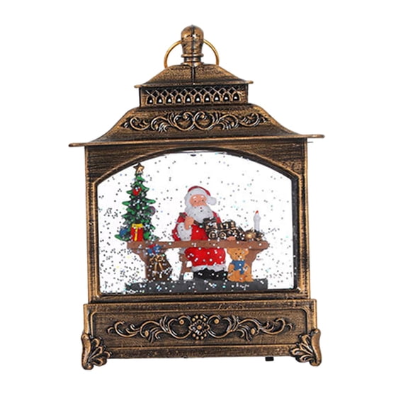Lámpara LED colgante de noche para vacaciones, luz de noche para festivales, bola de nieve navideña musical para decoración de mesa y comedor Papá Noel