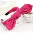 thumbnail image 2 of Charmgo Skincare Headband Clearance, Fashion Bow Knot Hairband Women Hair Head Hoop Simple Sweet Girls Suede Headband Boho Headbands for Women, Headbands for Women Hot Pink, 2 of 2