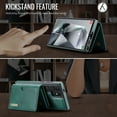 thumbnail image 5 of Allytechgroup Wallet Case for Samsung Galaxy S22, PU Leather Wallet Case with Detachable Cards Holder Kickstand Support Wireless Charging Shockproof Protective Bumper for Women Men, Green, 5 of 11