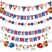 Fuliko Pre-Strung Baseball Party Decorations with Concessions and Day Banners, Baseball Party Supplies