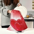 thumbnail image 3 of Two Red Diamonds Hearts Dish Towels 4 Pack, Happy Valentines Day Washable Tea Towels Dishcloths Lint-Free 18x28 Inch Fast Drying for Home Kitchen Clean, 3 of 7