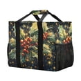 thumbnail image 2 of Large Hand-Held Storage Bag Kitchen Reusable Grocery Bags， Travel Tote Bags， Waterproof Tote，Laundry Bag，Beach Bag， Pool Bag Holly and Mistletoe Patterns, 2 of 8