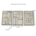 thumbnail image 2 of Household Essentials 3-Tier Jewelry Tray, Sturdy Chipboard With Polyester Linen Wrap, Polyester Felt Lining, Many Compartments for Easy Jewelry Access, Stackable, Stylish and Functional, Graphite, 2 of 6