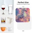 thumbnail image 6 of Pofeuu Colorful Cloud White Horse Print Coasters for Drinks, 4Pack PU Leather Coasters, Bar Drink Coasters for Tabletop Protection, Furniture from Damage-Square, 6 of 6
