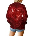 thumbnail image 6 of Vintage Tees for Women 2025 Cute Heart Print Long Sleeve Tunic Tops Casual Round Neck Long Sleeve Printed T-Shirt Top Dressy Casual Loose Blouses, 6 of 7