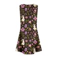 thumbnail image 6 of Minjewel Women's Casual Easter Dress, Loose Fit V-Neck Sleeveless Floral Print Sundress with Pockets, Summer Church Dress, Spring Event, Outdoor Party Wear,Black L, 6 of 6