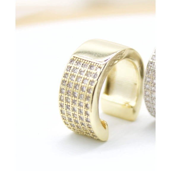 Thick Pave Ear Cuff with Micro CZ (L163)