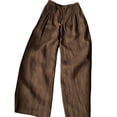 thumbnail image 5 of Horkkom Pants for Women Cotton High Waisted Drawstring Pants Casual Loose Pleated Pants with Pockets XL, 5 of 7