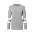 thumbnail image 3 of Rejlun Women Tee Long Sleeve T Shirt Color Block T-shirt Loose Tunic Blouse Comfy Dailywear Sweatshirts Light Gray XXL, 3 of 6