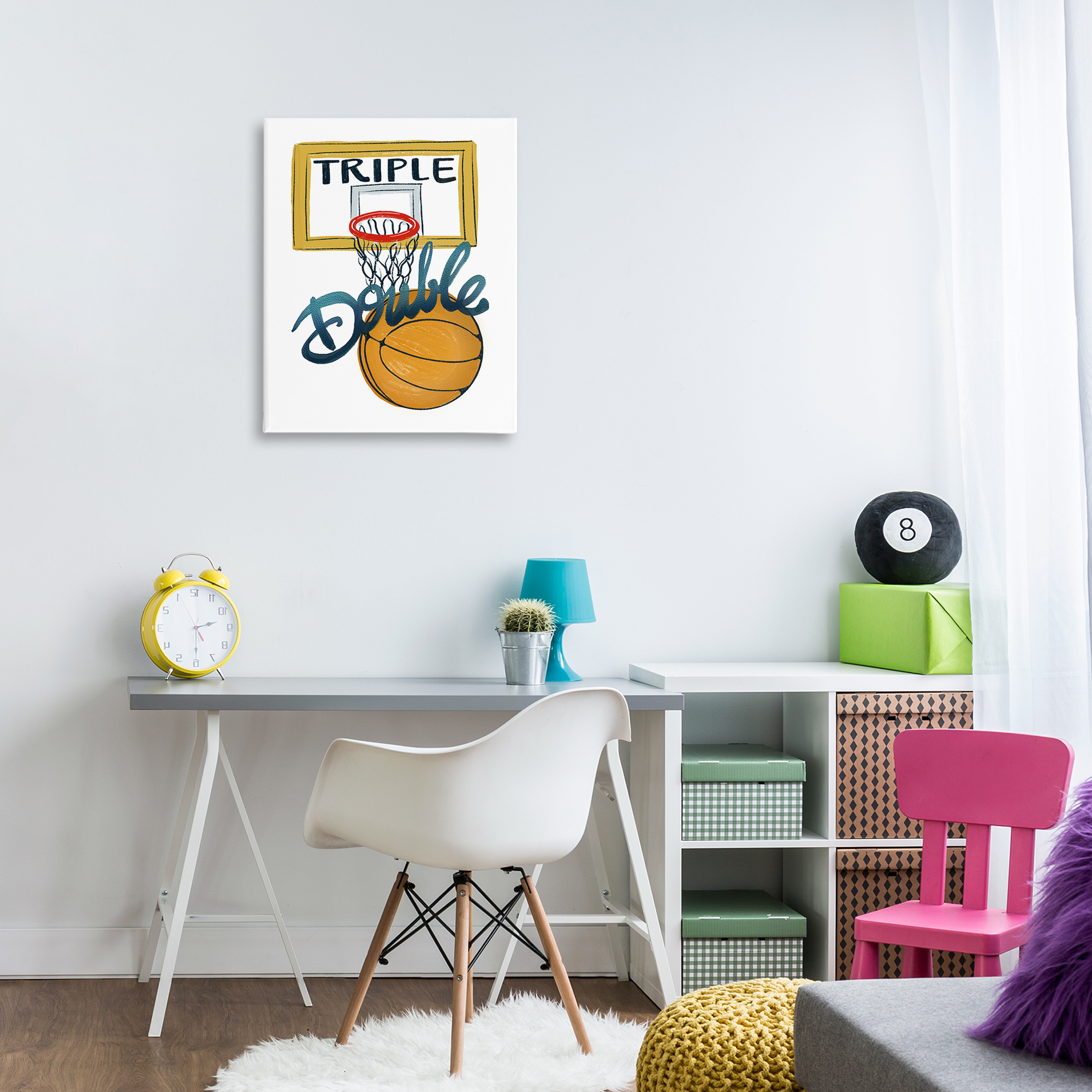 Triple Double Basketball Canvas Wall Art, design by Connie Summers