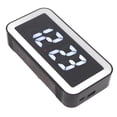 thumbnail image 4 of Reloj despertador digital rectangular con pantalla grande LED y carga inversa USB, con carga inalámbrica, para dormitorio, color negro, 4 of 14