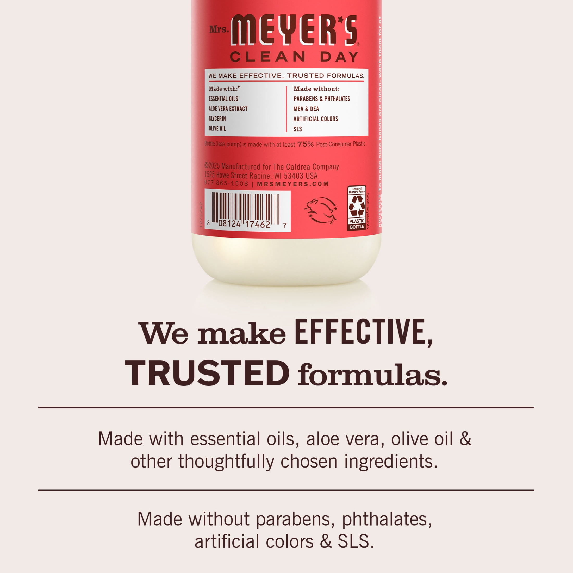 (2 pack) Mrs. Meyer’s Clean Day Hand Soap, Rhubarb Scent, 12.5 Fl Oz