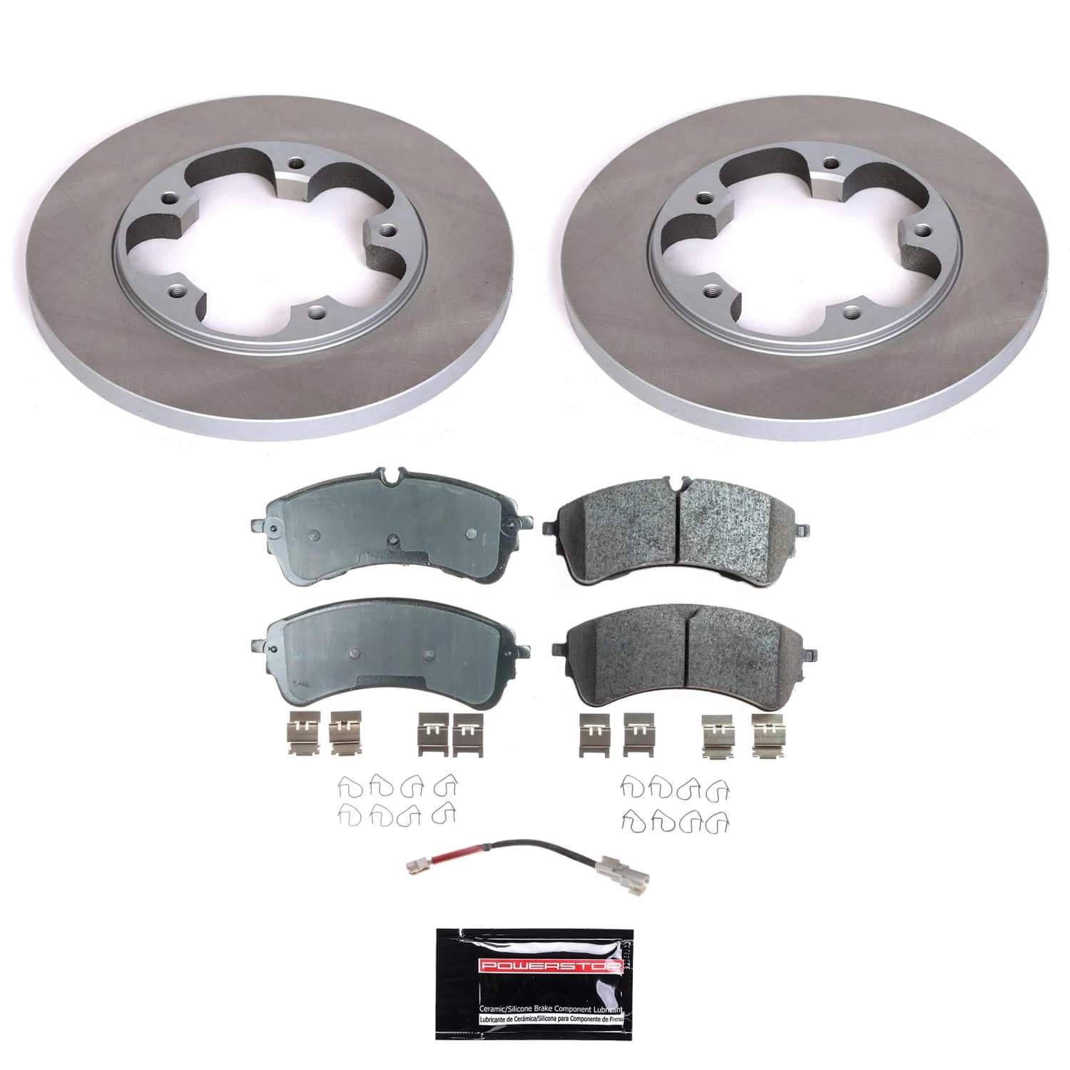 PowerStop Rear Semi-Coated Rotor and Low-Dust Ceramic Brake Pad Kit SC9054