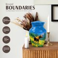 thumbnail image 3 of JAGASY Moose Urn for Ashes for Women, Blue Small Urns for Human Ashes Keepsake, Forest Decorative Urns for Parents, Yellow Flowers Cremation Urn for Mom & Dad, (3 Inch), 3 of 7