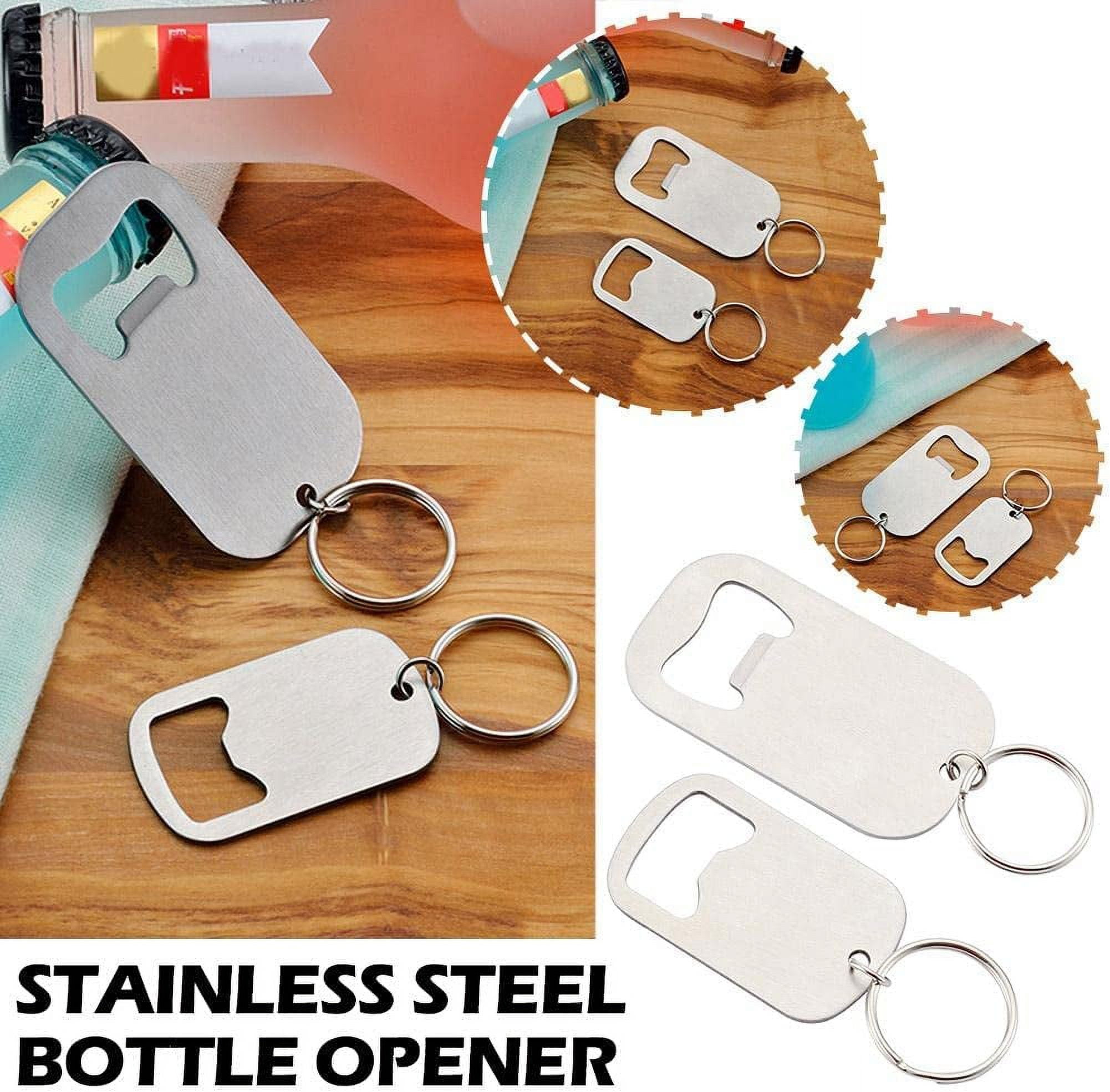 perfectly plain stainless steel small key chain bottle opener