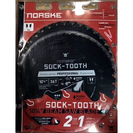 Norske NCSBS421C Sock-Tooth Beam Saw Blade, 36T x 10-1/4", 2-Pack