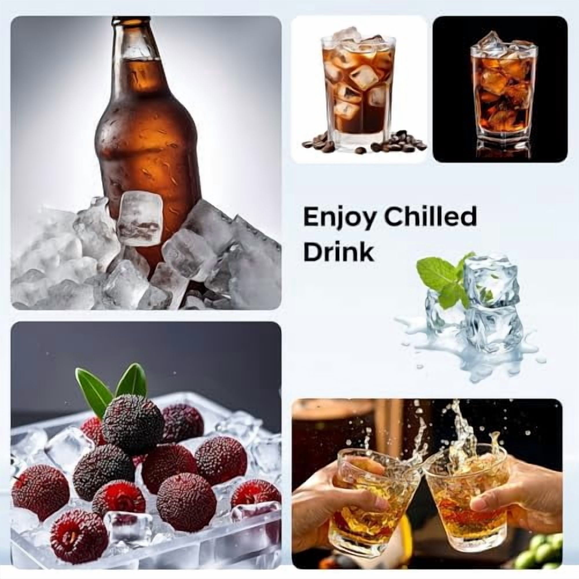 3-Pack Silicone Ice Cube Trays with Lids, BPA-Free Flexible Ice Molds for Whiskey, Cocktails, and Baby Food, Easy Release Freezer Trays for Perfect Cubes Every Time
