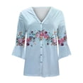 thumbnail image 4 of Dyegold Summer Cardigan For Women Lightweight Plus Size 3/4 Batwing Sleeve Kimonos Button Floral Casual Loose Thin Sweaters, 4 of 5