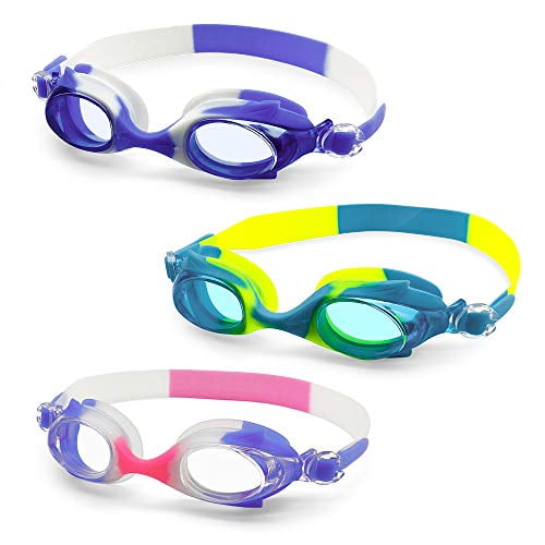 MOTOEYE Kids Swim Goggles Pack of 3,for Baby Children,Infant,Toddlers