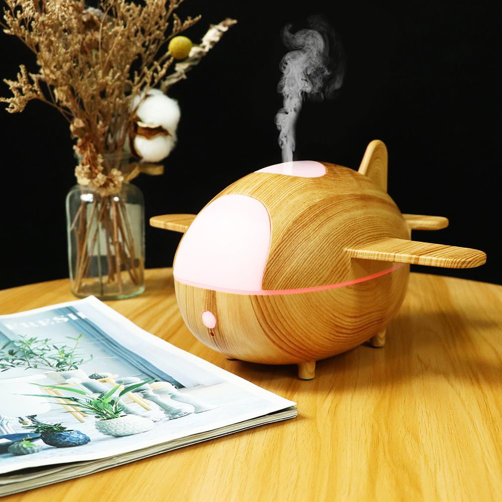 Airplane-Shaped Humidifier with LED Lights and Remote Control, Ultrasonic Aromatherapy Diffuser for Home and Office Decor