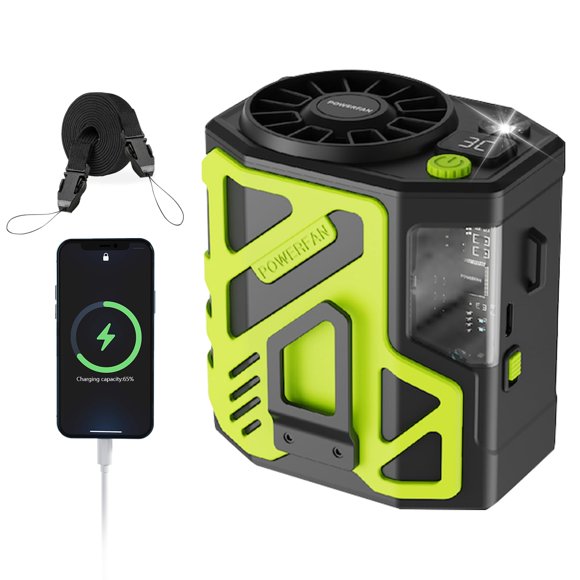 Ventilador de cintura portátil de 10000 mAh, 10 velocidades, recargable