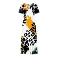 thumbnail image 4 of SMihono Robes d'Été Bohémiennes pour Femmes Grande Taille Mode d'Été Imprimée Manches Courtes Col Rond Bretelles Robe Chandail, 4 of 4