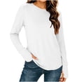 thumbnail image 5 of Bxsruta Womens Long Sleeve Tops Crewneck Pullover Shirts Basic Tee Casual Athletic Tops, 5 of 8