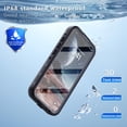 thumbnail image 6 of Allytech iPhone 16 Waterproof Case, With Build in Screen Protector IP68 Waterproof Full Body Protective Wireless Charging Anti-Scratch Dustproof Phone Case for Apple iPhone 16, Black, 6 of 12