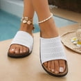 thumbnail image 2 of Slides for Women Cork Footbed Open Toe Mesh Sandals Summer Casual Flat Walking Shoes Comfortable Outdoor Slip on Slippers White Size 7, 2 of 8
