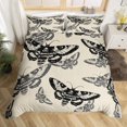 thumbnail image 2 of Erosebridal Vintage Moth Comforter Cover King, Hippie Butterfly Bedding King Size, Sugar Skull Decor, Reversible 3pcs, 2 of 7