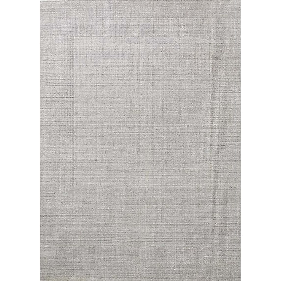 Ahgly Company Machine Washable Indoor Rectangle Industrial Modern Pale Silver Gray Area Rugs, 6' x 9'