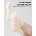 thumbnail image 5 of Yawlsow Pilates Grip Socks for Women, 1 Pair Non-Slip Yoga Ruffle Crew Sock with Heart Pattern for Barre Ballet Workout, 5 of 6