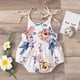 thumbnail image 5 of Body De Bebé Canastilla Onesies Para Niños Pequeños Verano Niñas Flores Correas Mono Sin Mangas Ropa Casual Blanco Odeerbi LM103-4203, 5 of 9