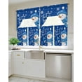 thumbnail image 4 of Blue Christmas, Kitchen Curtains Swag Valance and Tier Curtains Set 36 Inch Length, Winter Snowflake Snowman Rod Pocket Drape Panels Pair Swag Curtains for Bathroom/Cafe/Window, 4 of 6