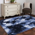 thumbnail image 4 of Blue Gray Washable Area Rugs 3'x5', Abstract Modern Retro Polypropylene Pigment Taxture Low Pile Throw Living Room Rug Non-Slip Sturdy Edge Binding Carpet for Indoor Entryway Bedside Kitchen, 4 of 9