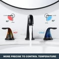 thumbnail image 5 of Wowow Bathroom Sink Faucet, Matte Black Widespread 3-hole Faucet With Pop-up Drain and Hose, 5 of 7