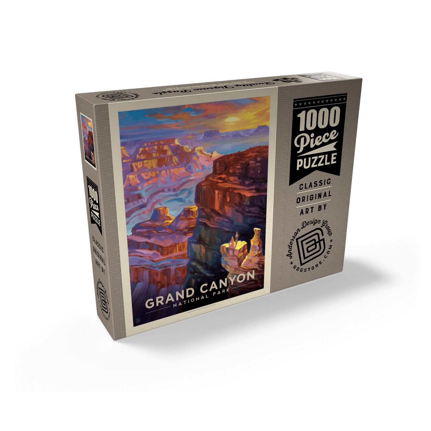 MyPuzzle - Grand Canyon National Park: Sunset, Vintage Poster - Premium 1000 Piece Jigsaw Puzzle for Adults