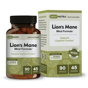 Lion’s Mane Mind Formula by DailyNutra - Nootropic Supplement for Cognitive Brain Health | Organic Mushroom Extract with Bacopa, Gingko, and Gota Kola (90 capsules)