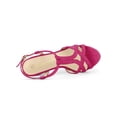 thumbnail image 4 of BLISSFUL STEP Women T Strap Slingback Platform Stiletto Heel Sandals Hot Pink 7, 4 of 7