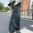 thumbnail image 3 of Vividxx Pants For Girls Casual Loose Fit Denim Pants With Bow Decoration Fall Straight Lit Kid Trousers With Pockets For Little Girls Fashion 9-10 Years, 3 of 6