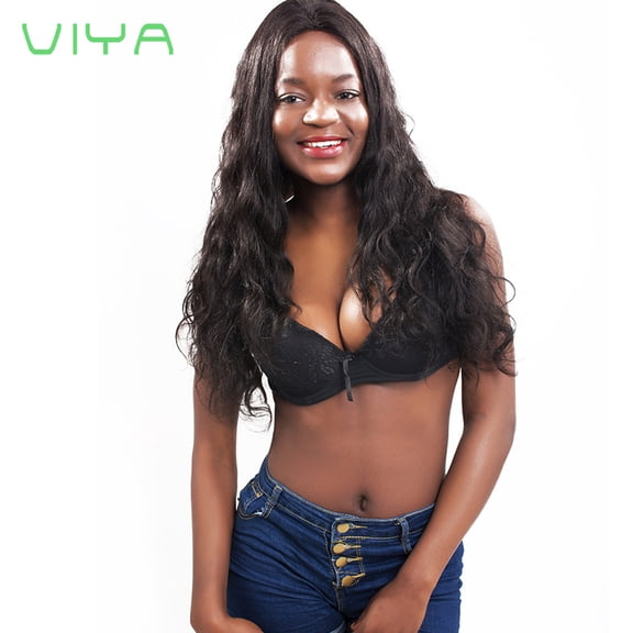 VIYA Body Wave Lace Front Wig Caps 13X6 150% Density for Women Natural Black 16 Inch