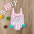 thumbnail image 3 of MesaSe Baby Girls Sleeveless One-piece Swimsuit Watermelon Stripe Print Ruffle Swimwear, 3 of 8