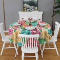 thumbnail image 2 of Pioneer Flower Floral Print Pattern Round Tablecloth 60"x60",Wrinkle Wipeable Table Cloth for Kitchen Dining Room Picnic Patio Party, 2 of 6