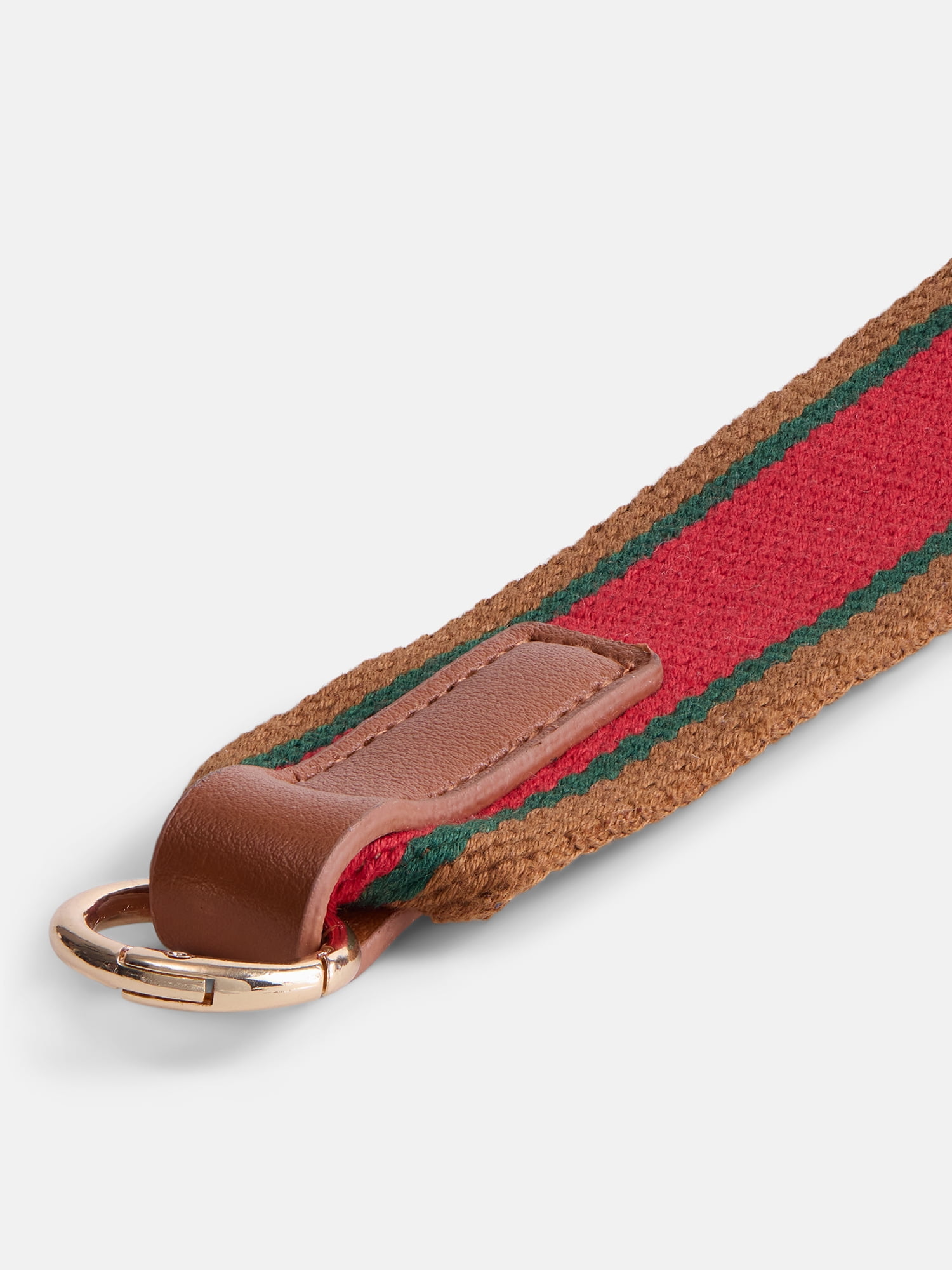 No Boundaries Women’s Game Day Webbed Bag Straps, Red & Brown